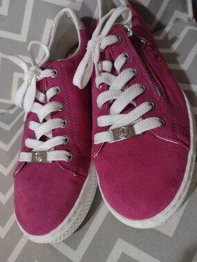Rieker Rose Pink Sneakers with Zipper Detail
